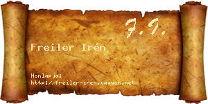 Freiler Irén névjegykártya